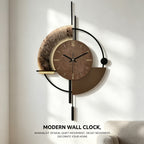 Reloj de Pared Grande y Silencioso con Movimiento de Cuarzo Japonés, Diseño Moderno en Madera y Metal para Decoración de Halloween y Navidad, Funciona con Pilas AA (No Incluidas), Pantalla Analógica para Sala, Cocina, Oficina, Decoración de Pared, Acabado