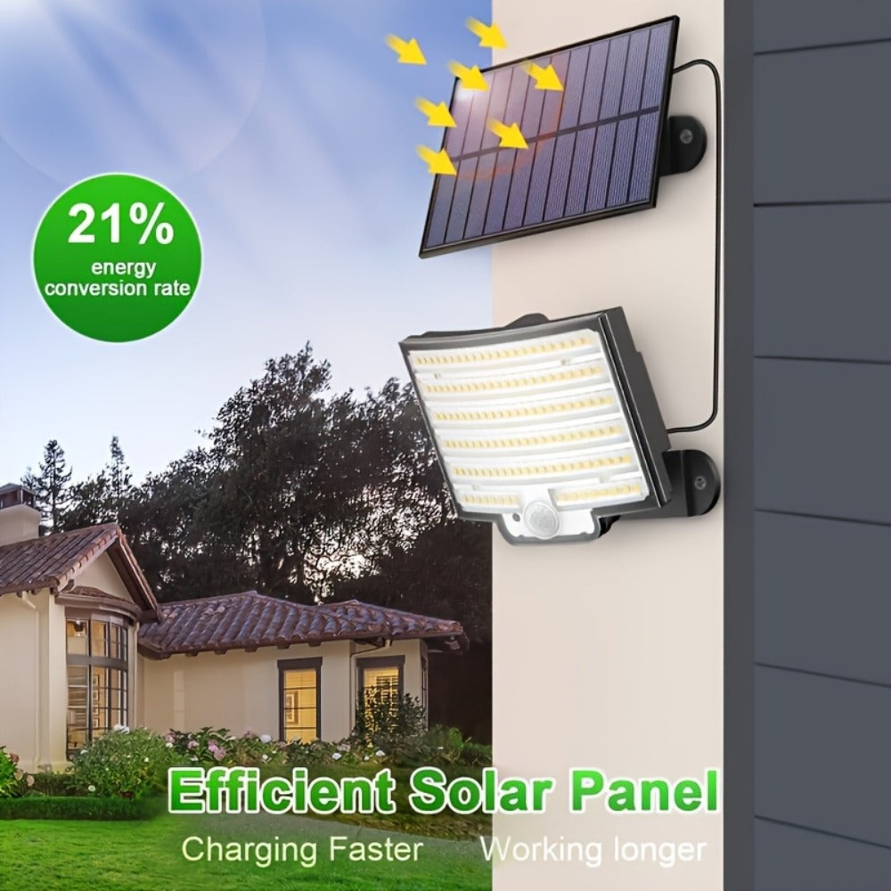 Luz solar exterior con sensor de movimiento 2 piezas | Jardín, entrada y seguridad exterior