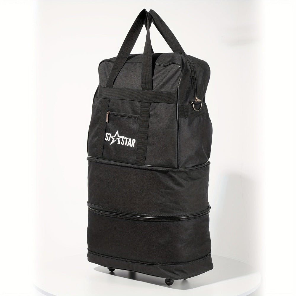 Bolsas de Viaje Extensibles de 4 Tamaños (50/70/100/150L): 3 Capas Ajustables, Ruedas con Rodillo, Plegables para Fácil Almacenamiento. Equilibran Flexibilidad y Portabilidad para Cualquier Viaje