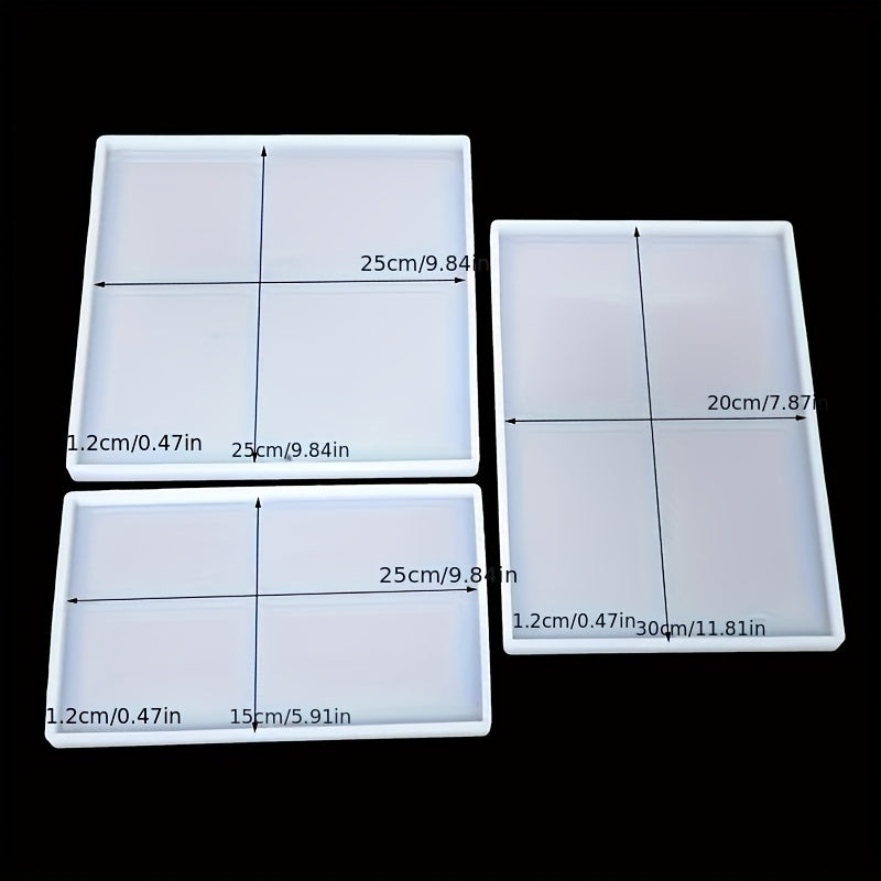 Juego de 3 moldes grandes de silicona para manualidades con resina