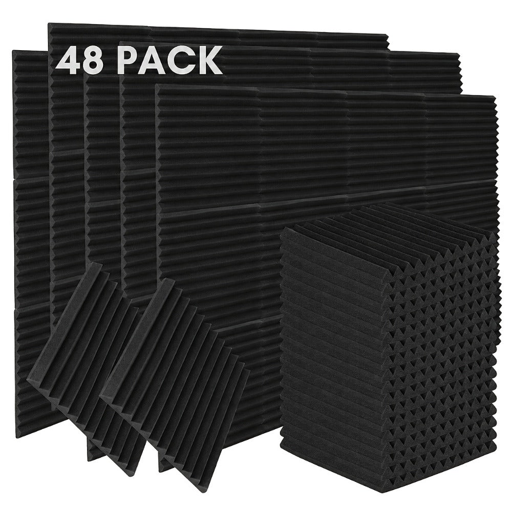 Paneles Acústicos 3D 30x30x2.5cm Autoadhesivos, Espuma Aislante de Sonido para Paredes - Paneles de Absorción Acústica para Estudio, Aislamiento Acústico para Hogar u Oficina, Reducción de Ruido 24/48/72 Piezas