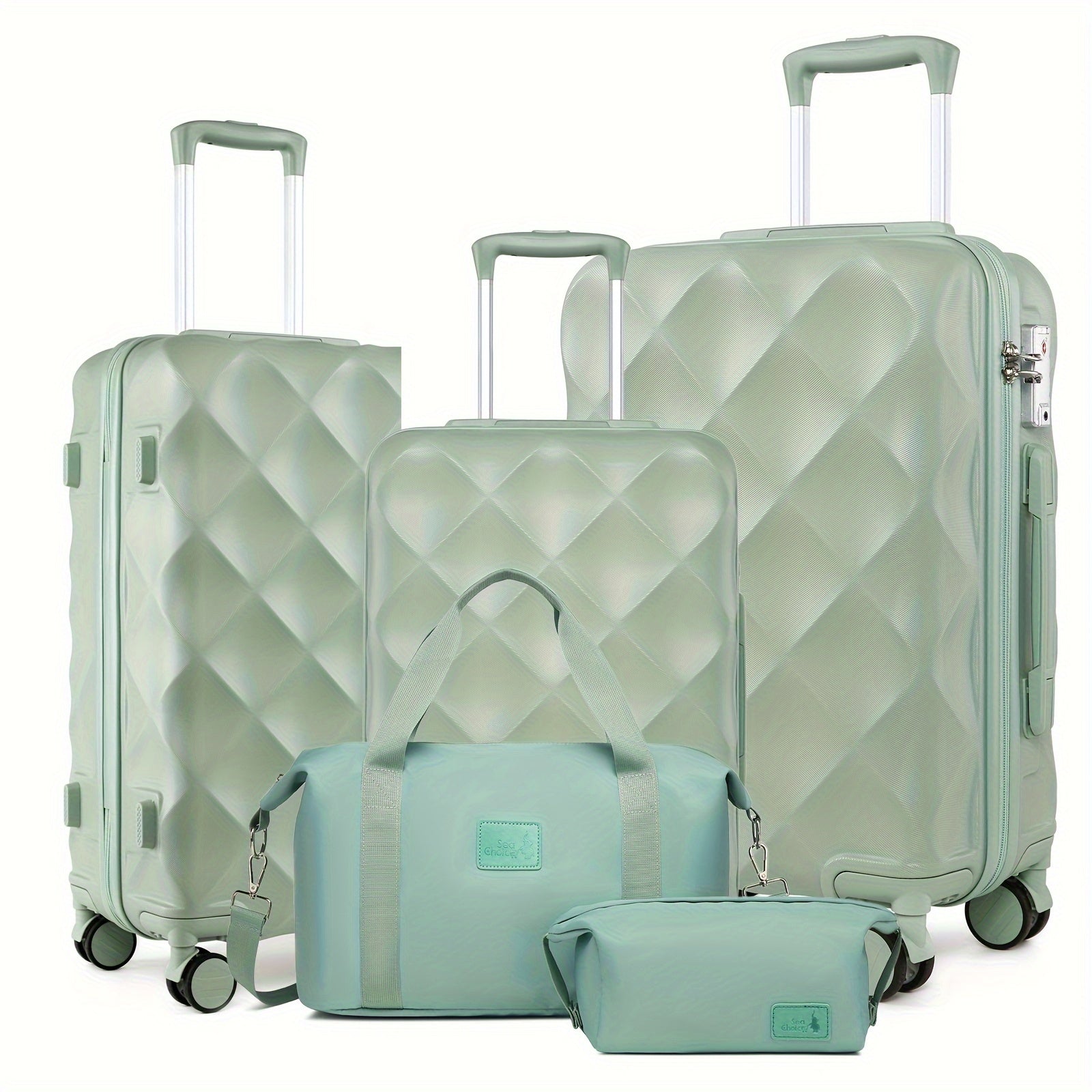 Sea Choice Juego de Equipaje 5 piezas Maletas de Viaje con Bolso de Cabina Ryanair 40X20X25 Juegos de Maletas Rígidas con Cerradura TSA 8 Ruedas Giratorias