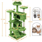 Costoffs Poste para Rascar de Gatos de 138 cm, Árbol Resistente con Pelota de Juego y Cueva para Gatos, Torre de Rascado y Escalada para Gatos, Casa para Gatos