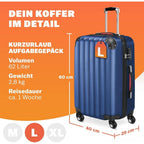 Monzana Maleta rígida Baseline L color Negro equipaje de viaje 62 L peso 2,8 Kg con ruedas 360° trolley 2 asas valija