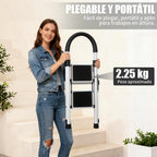 Escalera plegable doméstica de acero aleado con pasamanos antideslizante