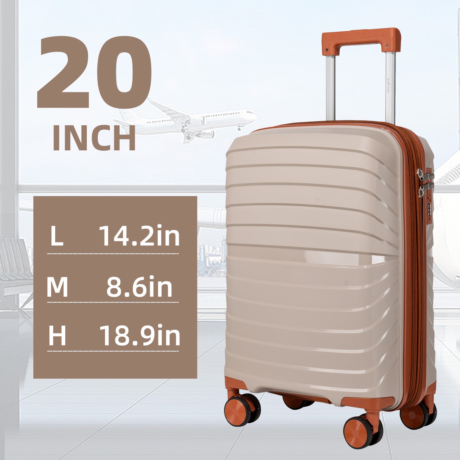 Maleta Nueva de 20 Pulgadas 100% PP | Resistente a Golpes y No Deformable | Diseño Expandible | Lista para Vuelos | Ideal para Aventuras de Viaje y un Regalo Práctico Perfecto para Amigos