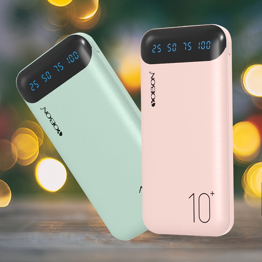 Paquete de 2 baterías externas, banco de poder de 22,5 vatios y 10000 mAh, cargador portátil con carga rápida LED, compatible con teléfonos inteligentes, tabletas, etc.