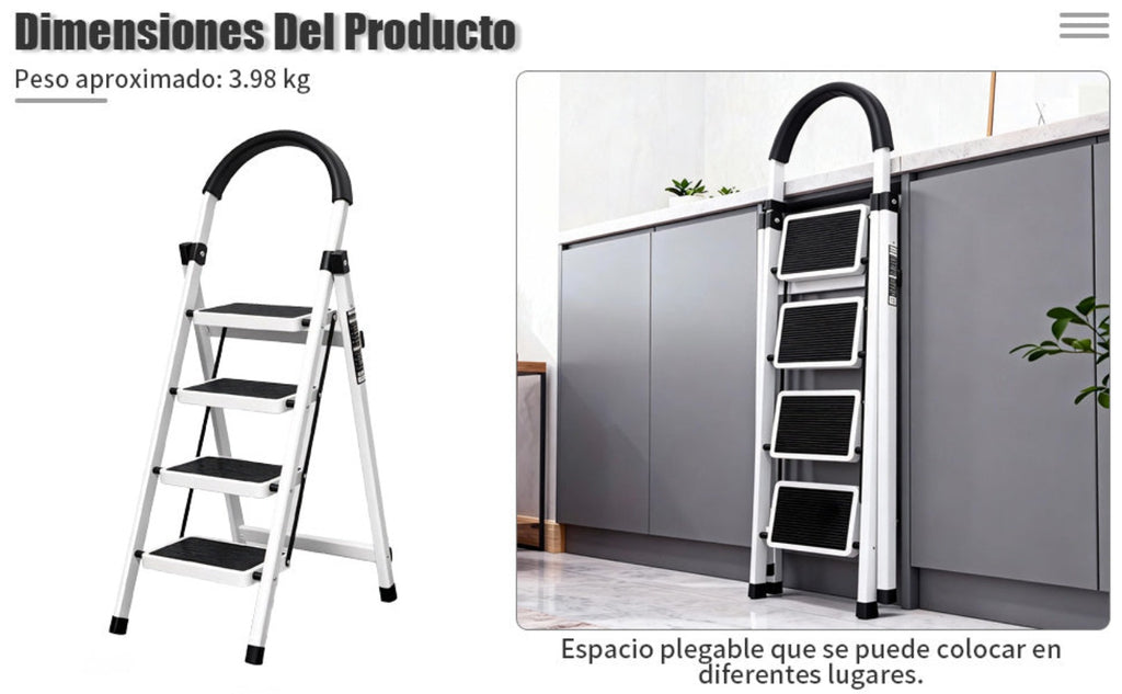 Escalera plegable doméstica de acero aleado con pasamanos antideslizante