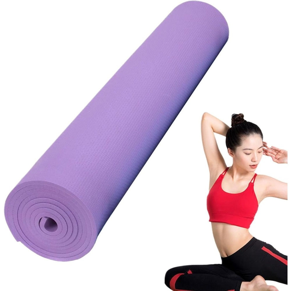 1 paquete - 6mm / 8 mm/10mm (morado / negro / Rosa / azul / gris) almohadilla de yoga antideslizante antisísmica engrosada, estera de yoga sólida duradera 183 * 61cm, almohadilla de fitness de amortiguación grande, almohadilla de fitness universal para ho