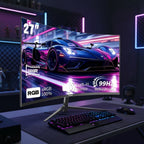 Monitor para juegos Gawfolk de 27 pulgadas, resolución 1080P (1920x1080), frecuencia de actualización ultrarrápida de 99Hz con altavoces integrados. Ideal para juegos y uso de oficina. Diseño de pantalla curva con puertos DisplayPort y HDTV. El regalo per