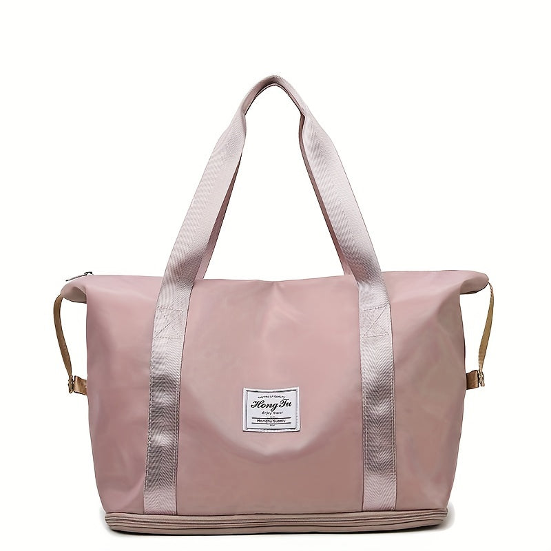 Bolso de mano de gran capacidad, equipaje de fin de semana ligero de nailon, bolsa de viaje portátil para gimnasio y almacenamiento