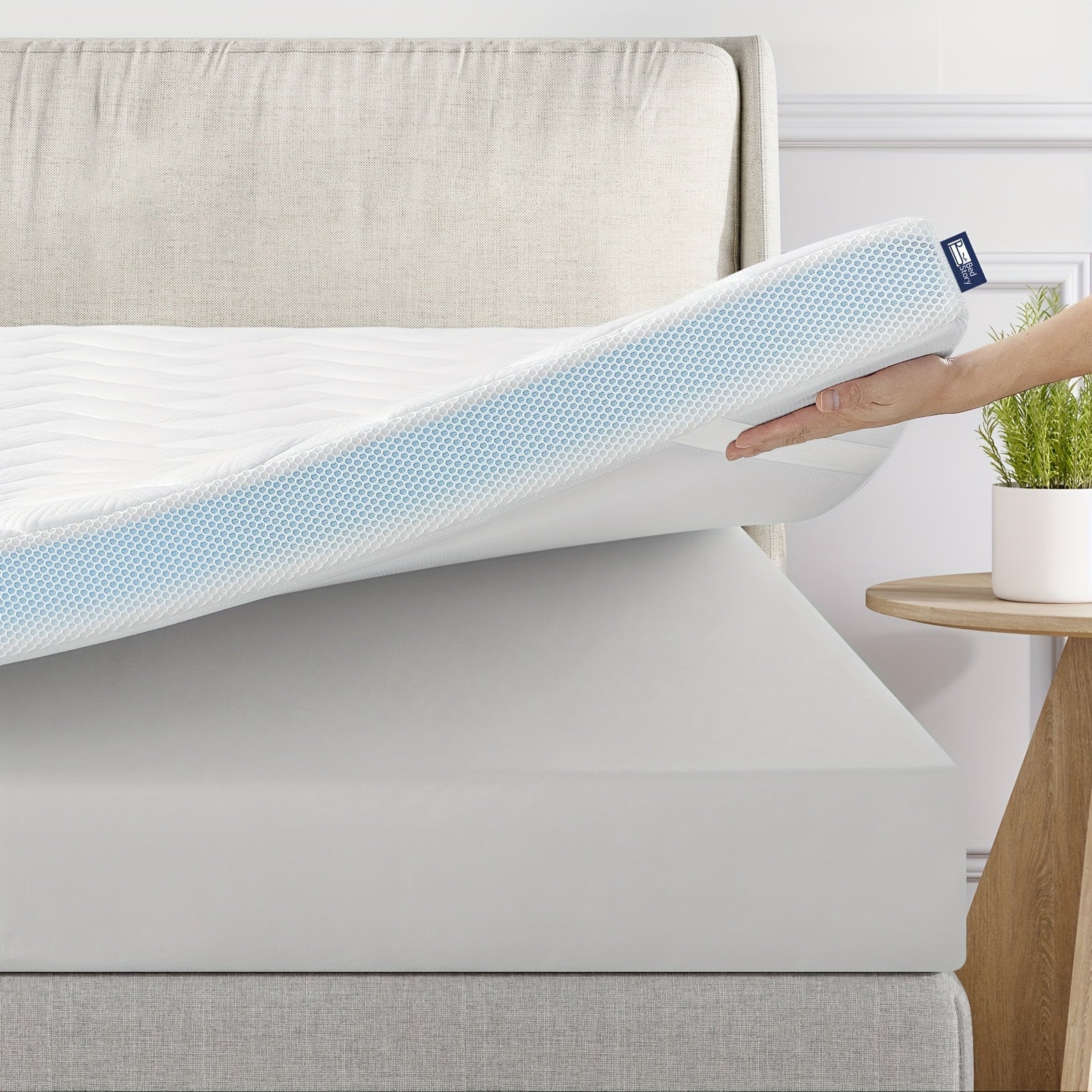 Bedstory 10CM O 7.5CM O 5CM Protector de Colchón, Doble Dureza H3 y H4 Gel Espuma Fría, Transpirable, Lavable, Funda de Malla 3D Removible, Protector de Colchón para Cama de Resorte 90 100 120 140 160X200 180X200 200X200, Sofá y Colchones Duros