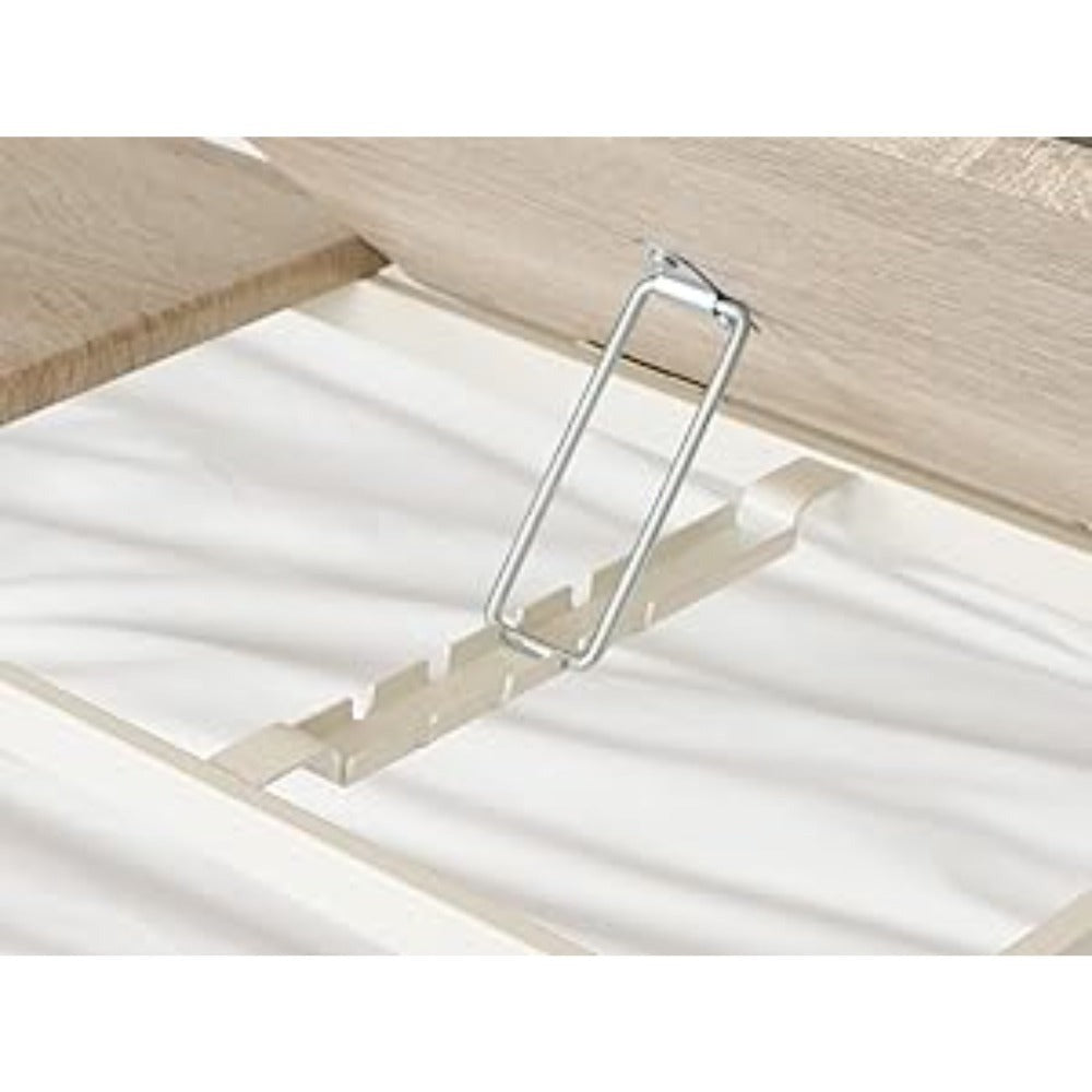 Mesa plegable para cama y sofá con altura ajustable de 5 niveles, bandeja con superficie ajustable y portavasos, mesa pequeña multifunción para ordenador, libros, trabajo y estudio en casa (56x32x25cm)