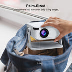 Proyector Portátil Inteligente con Android 11 Integrado, WiFi y Bluetooth 5.0, Control por Voz, 130 Lúmenes, Soporte 4K y 720P Nativo, Compatible para Cine en Casa, Proyector para Cama, Oficina, Proyector Portátil