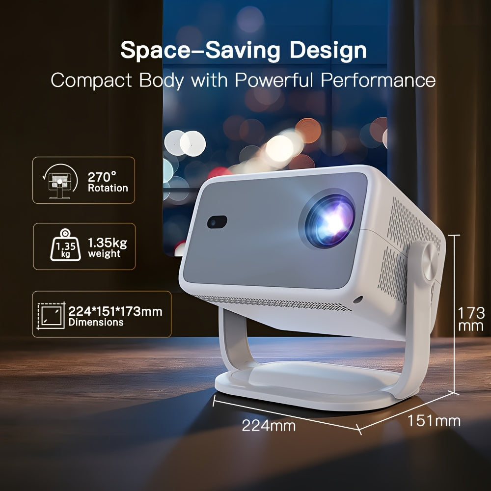 Proyector | Proyector Inteligente Local Android 14 con Soporte 4K 1080P, Wifi6 y BT 5.2, Proyectores de Interior con Enfoque Automático