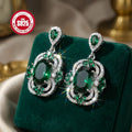 Pendiente de botón hipoalergénico de zirconia sintética en plata S925, estilo elegante, para mujer, regalo de San Valentín, adecuado para banquetes y bodas, con caja de regalo
