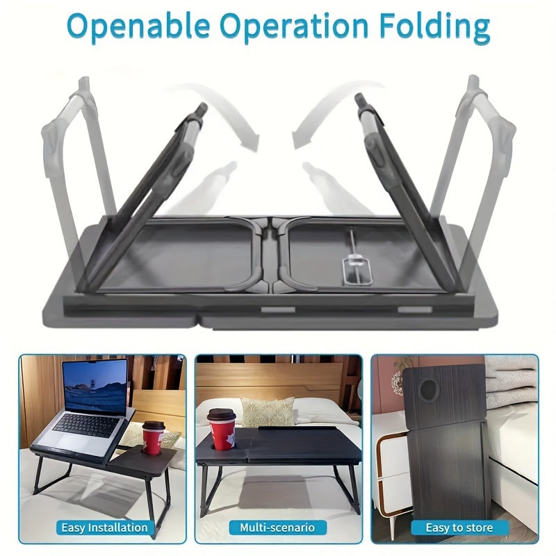 Mesa para cama/sofá portátil, bandeja para sofá, escritorio para el hogar, bandeja para desayuno con soporte para tazas, películas en la cama, marco para cama para portátil, mesa para cama con patas plegables artículos para el hogar.