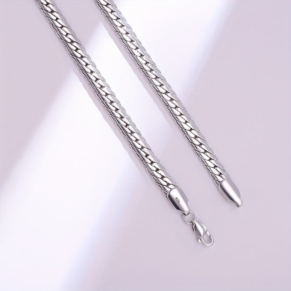 Collar de Cadena Plateada, Joyería de Plata 925, un Regalo para Mujeres, un Regalo para Hombres, un Regalo para Amigos y Colegas, Collar de Regalo de Cumpleaños, Regalo de Fiesta, Regalo de Luna de Miel, Collar de Regalo de San Valentín, Collar para Parej