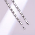 Collar de Cadena Plateada, Joyería de Plata 925, un Regalo para Mujeres, un Regalo para Hombres, un Regalo para Amigos y Colegas, Collar de Regalo de Cumpleaños, Regalo de Fiesta, Regalo de Luna de Miel, Collar de Regalo de San Valentín, Collar para Parej