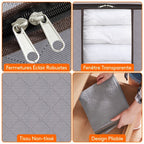 Juego de 6 bolsas de almacenamiento de 60L-90L-120L, bolsas grandes para guardar ropa con cremalleras, asas duraderas y tela gruesa para ropa, ropa de cama, mantas, edredones (gris), almacenamiento debajo de la cama