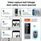Timbre sin varillas, timbre de video inteligente, cámara de timbre inalámbrica con detección de personas PIR, timbre de seguridad WiFi con cámara, audio bidireccional, cambio de voz, foto y grabación, visión nocturna, timbre de video con 60 tonos, 5 nivel