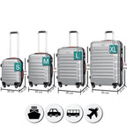 Conjunto PROVITERA de 4 Maletas Rígidas de ABS, Maleta Rígida S-M-L-XL con Asa Telescópica de Gel y 4 Ruedas de Rodadura Fácil, Trolley Ligero y Resistente al Viaje, Equipaje de Mano con Cerradura de Código, Mangos de Gel Ergonómicos, Ruedas Giratorias de