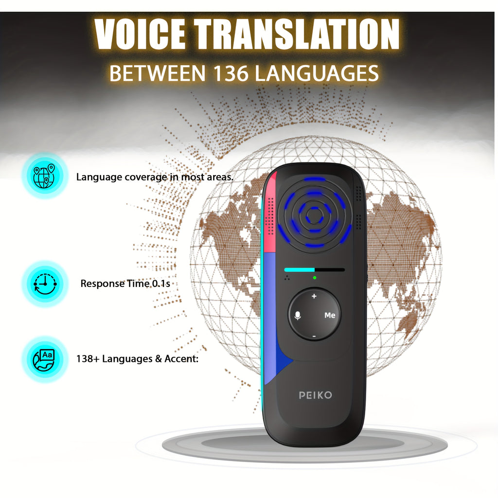 Traductores electrónicos | Dispositivo traductor de idiomas portátil bidireccional instantáneo | Más de 75 idiomas soportados | Traducción de voz