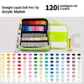 120 Colores Rotulador Acrílico, Doble Punta con Pincel y Fina para Madera, Lienzo, Roca, Vidrio, Cerámica, Manualidades DIY