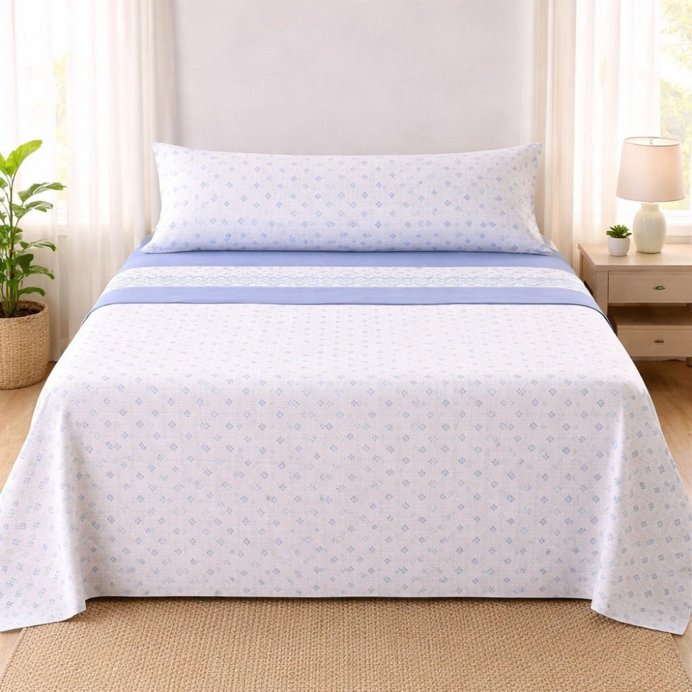 Juego de Sábanas Microfibra 100% Poliéster, Suaves y Frescas para Verano, Estampadas, incluye Bajera -Encimera-1 o 2 Funda de almohada, Camas 90/105/135/150/180 cm,