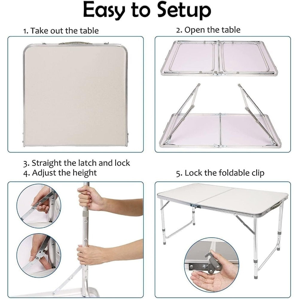 Mesa Plegable de Camping, Mesa de Picnic Ligera de Aluminio, Mesa Portátil para Laptop, Escritorio de Regazo, Ideal para Picnic/Camping o Desayunar, Leer, Ver Películas en la Cama/Sofá