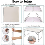 Mesa Plegable de Camping, Mesa de Picnic Ligera de Aluminio, Mesa Portátil para Laptop, Escritorio de Regazo, Ideal para Picnic/Camping o Desayunar, Leer, Ver Películas en la Cama/Sofá