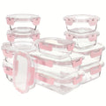 12 Paquete de Contenedores de Vidrio para Alimentos con Tapas Herméticas de Cierre a Presión - Contenedores Rectangulares para Preparación de Comidas, Aptos para Microondas y Lavavajillas, Diseño Apilable y Ahorrador de Espacio para Almacenamiento de Alim