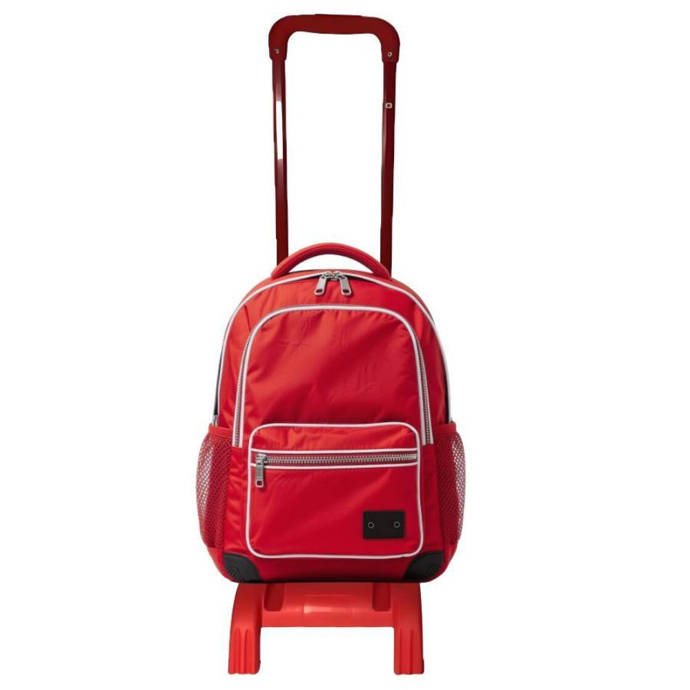 Carrito, carrito para mochila escolar, resistente y duradero, color sólido clásico, portátil y cargable, ligero y ahorrador de mano de obra, azul, rojo oscuro, negro, rojo