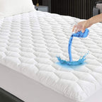 Protector De Colchón, Funda De Colchón Grande De Varios Tamaños, Impermeable, Transpirable, Suave, Impresa, Lavable A Máquina, Blanco