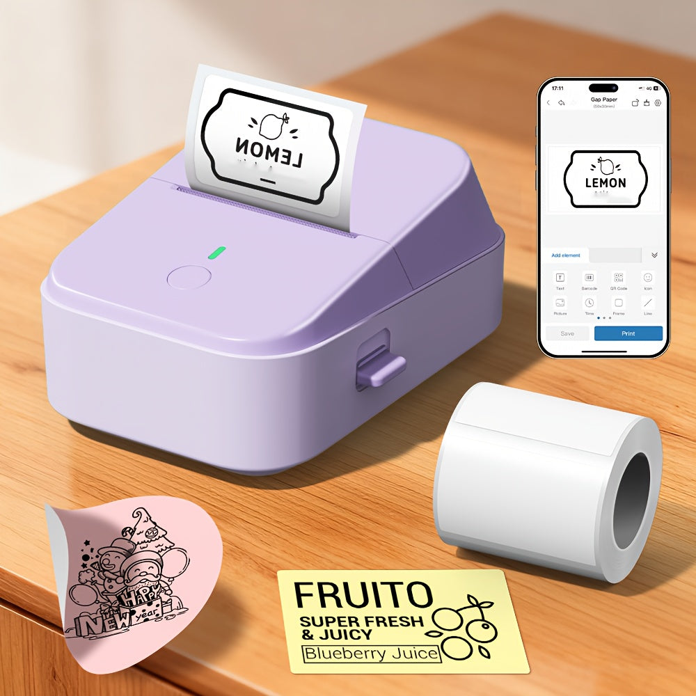 Impresora Térmica Inalámbrica Portátil PM260B | Ancho Compatible de 30-50mm, Ancho de Impresión de 48mm | Alta Definición de 203DPI, Conectividad Inalámbrica y USB | Múltiples Plantillas y Fuentes Para Etiquetas, Recibos, Fotos | Asistente Para Uso Domést