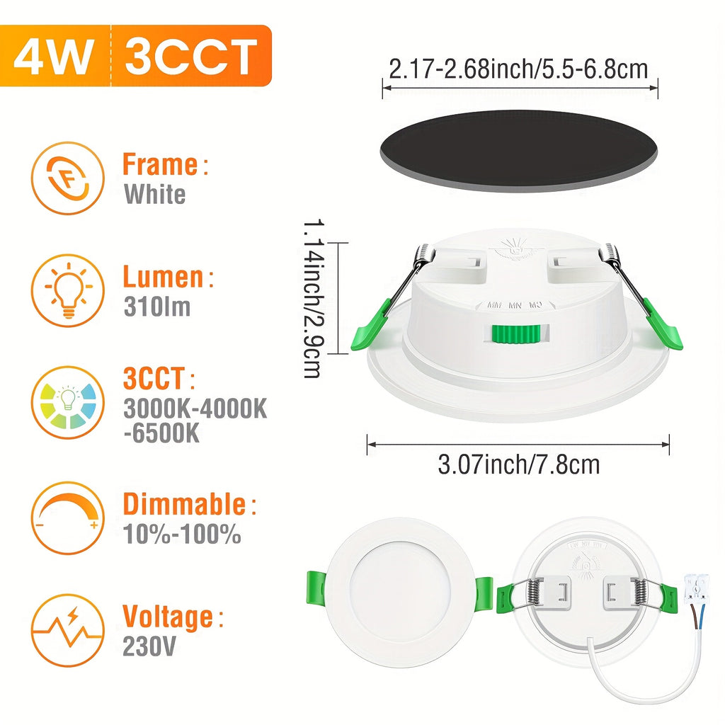 Foco LED empotrable regulable 6pcs | Dormitorio salón cocina y pasillo