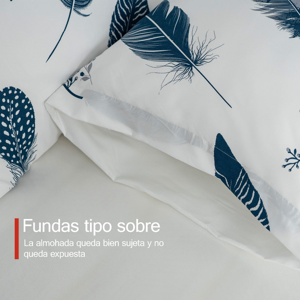 H HANSEL HOME Juego de Funda Nórdica Microfibra Transpirable – Set de Ropa de Cama con Funda de Edredón y Fundas de Almohada – Conjunto 2/3 Piezas para Dormitorio