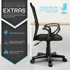 Silla de Oficina TRESKO® con Reposabrazos, Altura Ajustable Continua | Silla Giratoria de Malla Transpirable | Silla de Escritorio con Ruedas de Plástico Ligeras, Superficie Acolchada, Ajuste Ergonómico | Silla de Ordenador Ideal para Oficina en Casa, Hab