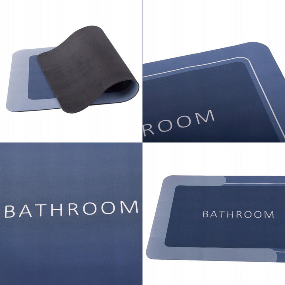 Alfombra de Baño de Secado Rápido 60x40 cm, Tapete Rectangular para Baño, Ultra Absorbente, Base Antideslizante, Suave y Agradable al Tacto, Perfecta para Ducha, Bañera o Zona del Lavabo, Fácil de Limpiar, Resistente a la Deformación, Añade Elegancia y Fu