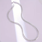 Collar de Cadena Plateada, Joyería de Plata 925, un Regalo para Mujeres, un Regalo para Hombres, un Regalo para Amigos y Colegas, Collar de Regalo de Cumpleaños, Regalo de Fiesta, Regalo de Luna de Miel, Collar de Regalo de San Valentín, Collar para Parej