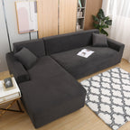Juego de funda de sofá de felpa lujosa para sofá en forma de L (3 plazas 2 piezas) - Suave, lisa y agradable para la piel - Mejora perfecta para la decoración de la sala de estar de Navidad