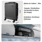 Maleta De Cabina Exclusiva Para Vuelos Europeos, Ideal Para Vacaciones De Verano Y Viajes A La Playa. Dimensiones Precisas De 55×40×20 Cm, Diseño Rígido Resistente Con 4 Ruedas Giratorias 360°, Tirador Telescópico Suave Y Cerradura De Seguridad. Ligera Y