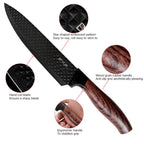 Juego de 7 cuchillos, cuchillos de cocina, hojas afiladas de acero inoxidable para corte preciso con mango ergonómico antideslizante, cuchillo de chef, cuchillo para pelar, cuchillo para rebanar, cuchillo para pan, cuchillo multiusos, tijeras, bloque de c