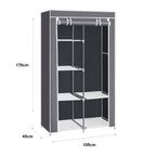 Armario Vestidor de Tela con Bolsillos Laterales Nyana Home - 5 Huecos 1 Ropero 1 Puerta 165x88x45cm Organizador de Ropa y Zapatos Fácil Montaje Ligero y Resistente Ideal para Dormitorio y Vestidor