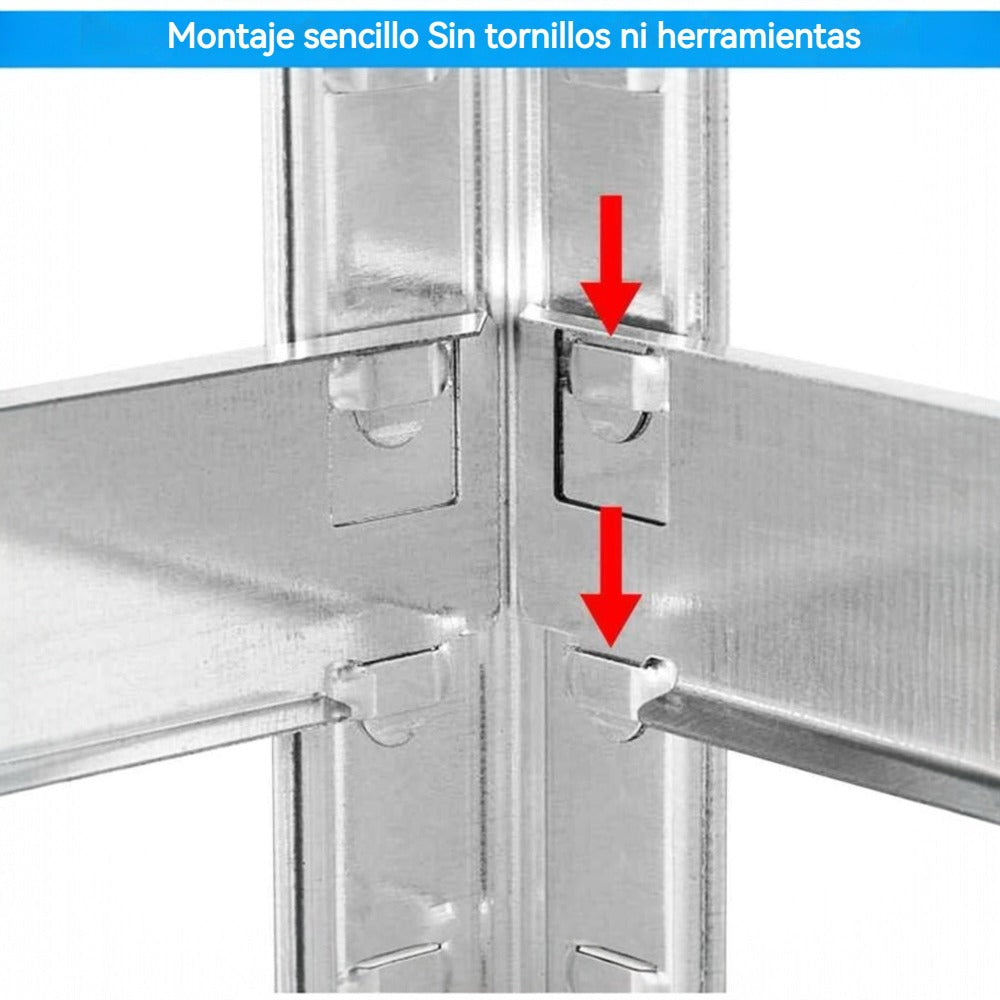 Estantería Metálica Almacenaje de Acero Galvanizado con 5 Baldas de MDF, Plata, 180x90x40cm Modular, Baldas Ajustables, trastero, Garaje.