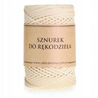 Cordón plano de poliéster para macramé, artesanía ECRU de 3 mm y 100 m