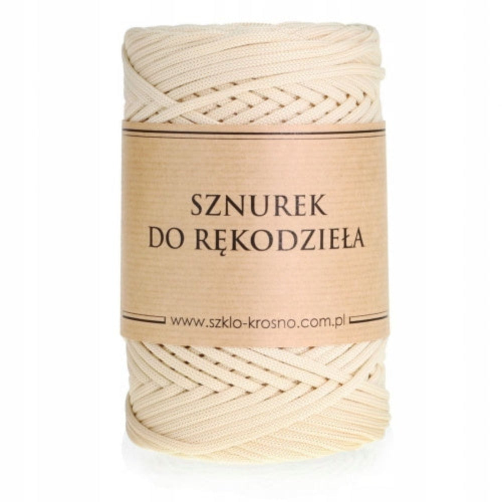 Cordón plano de poliéster para macramé, artesanía ECRU de 3 mm y 100 m