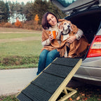 Rampa plegable para perros Portátil, rampa para mascotas Cuatro niveles de altura ajustables Escaleras para gatos y perros grandes Pasos antideslizantes para camas, sofás o coches Escalera para mascotas Carga máxima 100kg 100x40x60cm