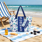 Bolso Tote de Playa con estampado veraniego, amplio y espacioso, bolso de gran capacidad para mujer, ideal para playa, piscina, viajes y uso diario