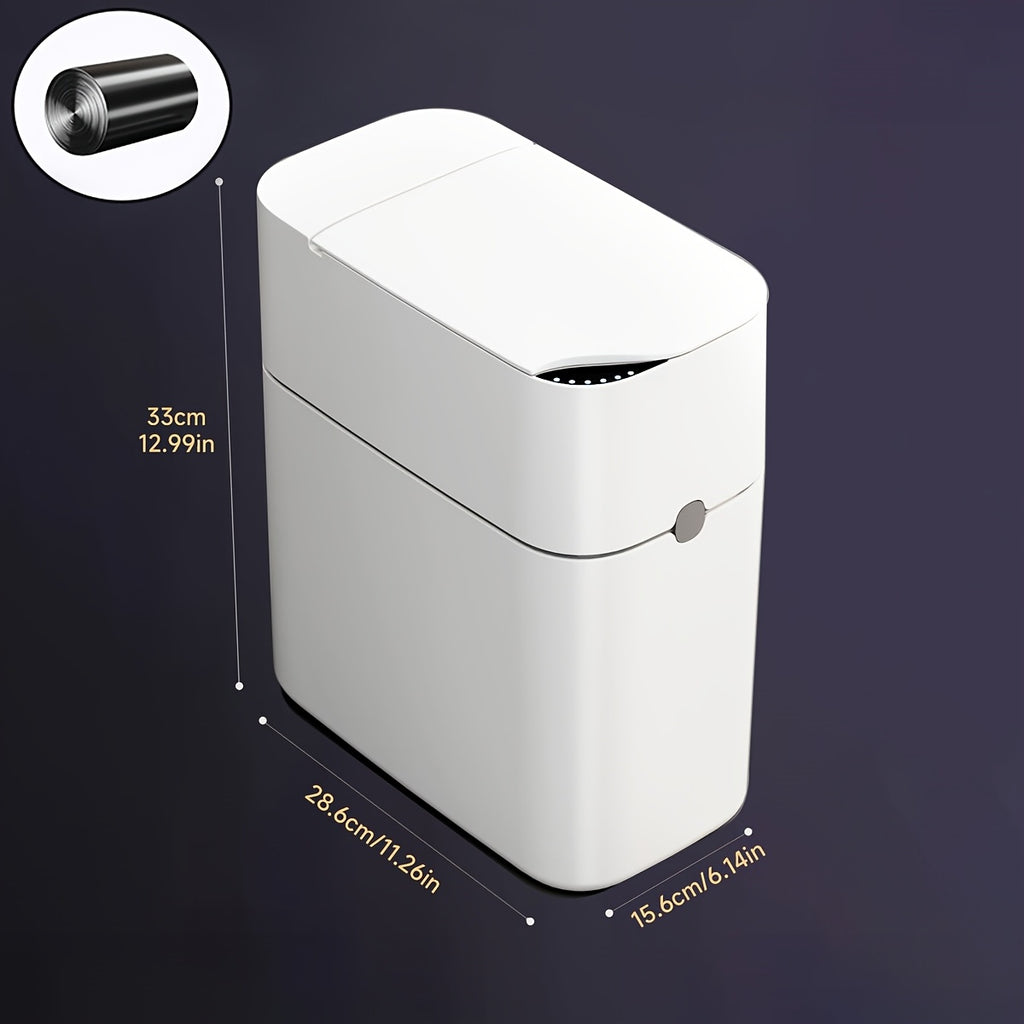Papelera Inteligente con Tapa para Baño, Blanca, Productos de Almacenamiento para el Hogar, Recomendada para Cocina, Baño y Dormitorio